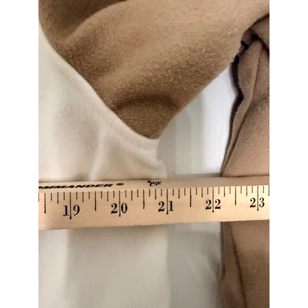 Hollister Colorblock Fleece Shirt Jacket Shacket Brown Cream Tan Small Oversized - Picture 11 of 15